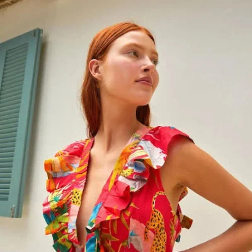 Farm Rio Tropical Jungle Midi Dress - Picture 9 of 9